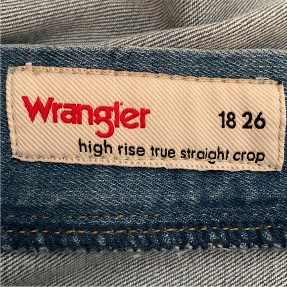 Wrangler High Rise True Straight Cropped Denim Blue Jeans Plus Size 18/34 NWT - Picture 11 of 14
